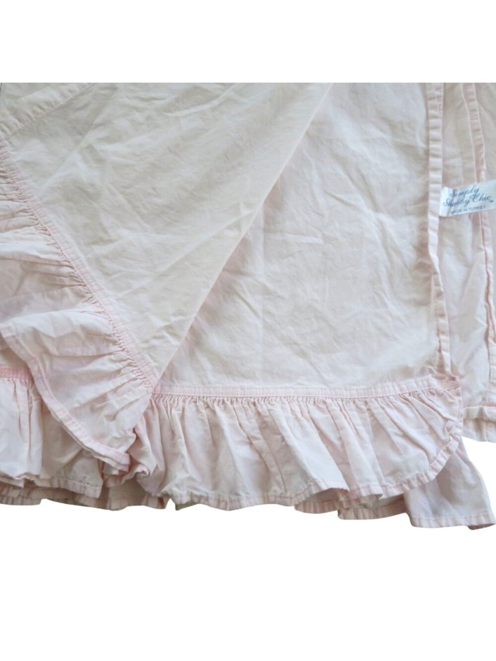 Simply Shabby Chic Light Pink Cotton Twin Flat Sheet Ruffle